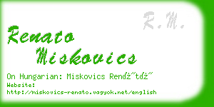 renato miskovics business card